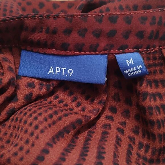 APT 9  brown and black sleeveless high low blouse  Sz M - Picture 4 of 4